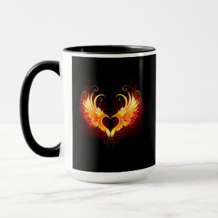 Angel Fire Heart with Wings Tasse