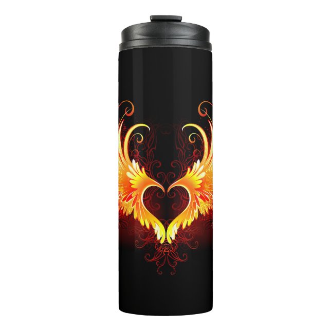 Angel Fire Heart with Wings Thermosbecher (Vorderseite)