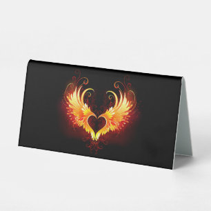 Angel Fire Heart with Wings Tischaufsteller