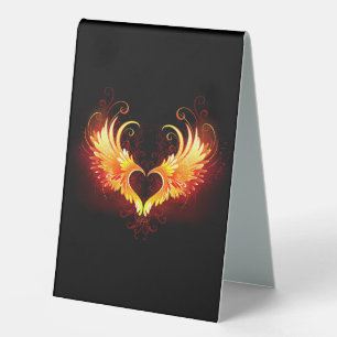 Angel Fire Heart with Wings Tischaufsteller
