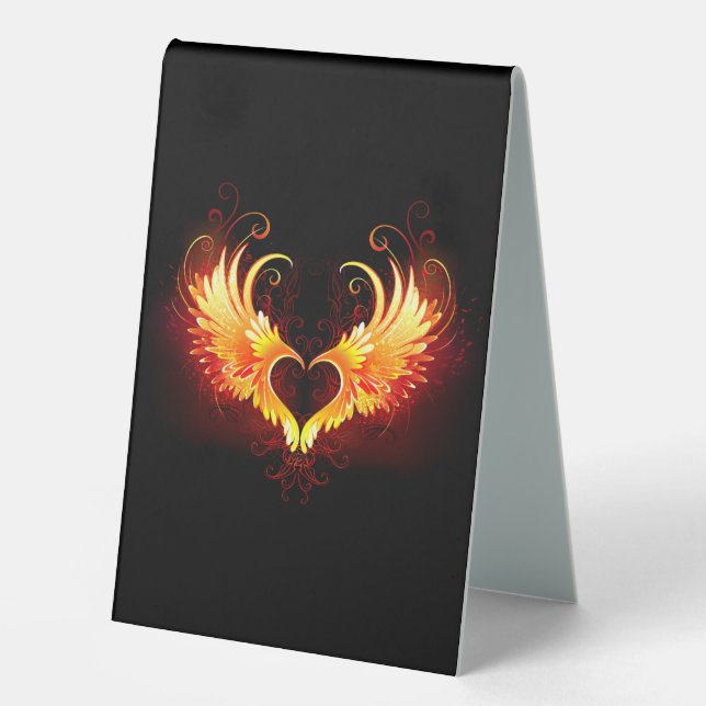 Angel Fire Heart with Wings Tischaufsteller (Vorderseite)