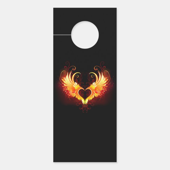 Angel Fire Heart with Wings Türanhänger (Vorderseite)