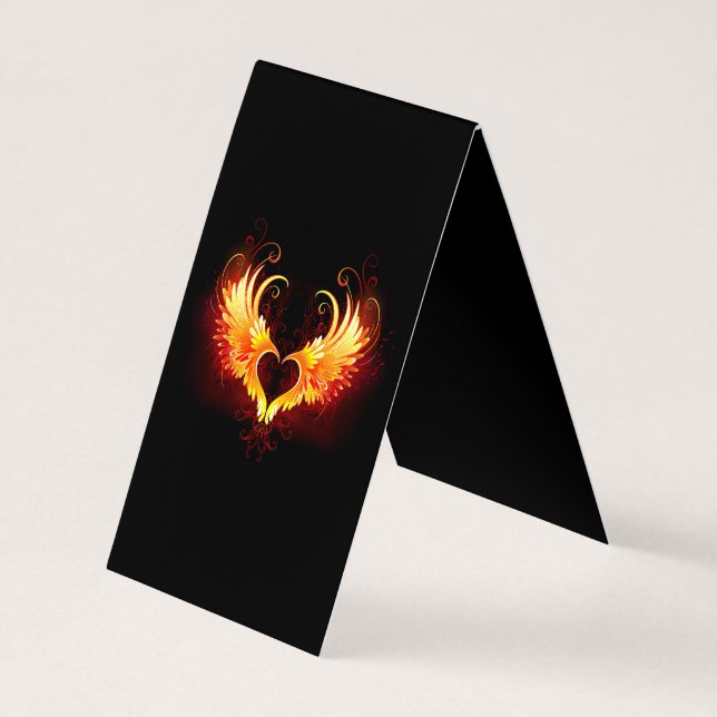 Angel Fire Heart with Wings Visitenkarten (Rückseite)