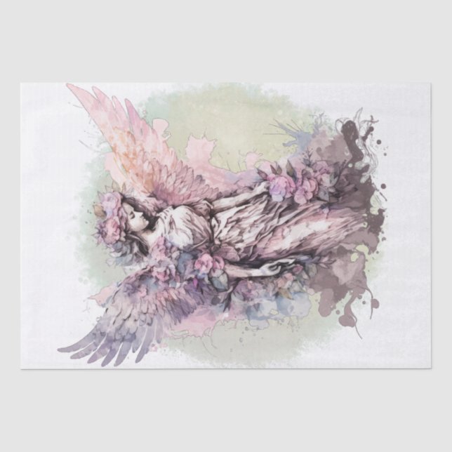 Angel Floral Watercolor Seidenpapier (Vorderseite)