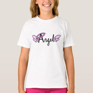 Angel-Flüge der Girl mit Halo in rosa T - Shirt