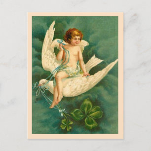 Angel Flying on a Dove - St Patrick's Day Postcard Postkarte