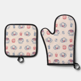 Angel Food Cake Toile Ofenhandschuh & Topflappen-Set