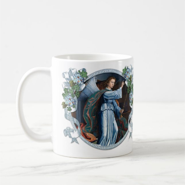 Angel Gabriel Jungfrau Mary Annunciation Floral Kaffeetasse (Links)