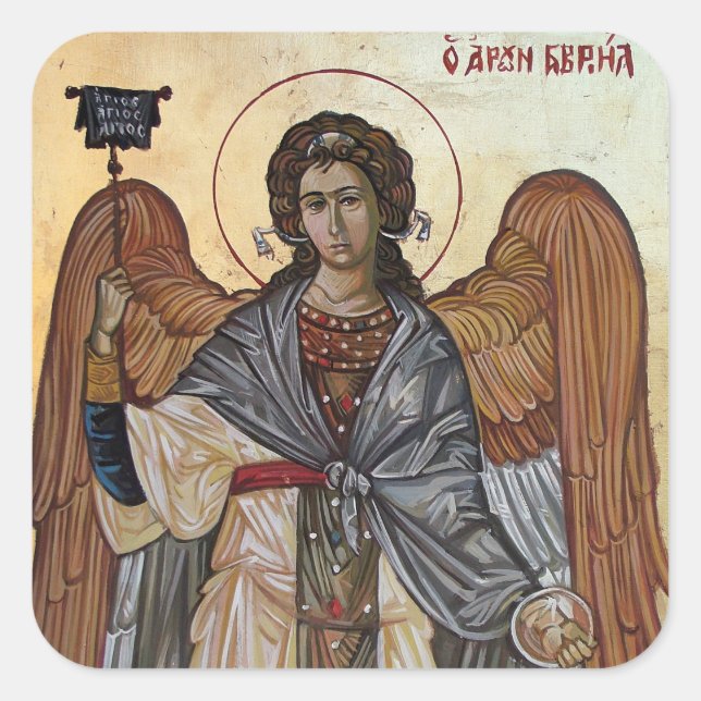 Angel Gabriel Quadratischer Aufkleber (Vorderseite)