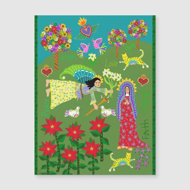 Angel Gabriel und die Jungfrau Mary Annunciation Magnetkarte (Vorderseite)