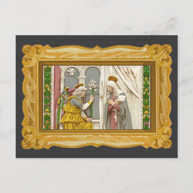 Angel Gabriel verkündet Mary Postkarte (Vorderseite)