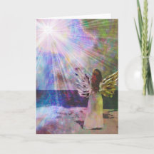 Angel Gazing to Heaven Heart Sun Grußkarte