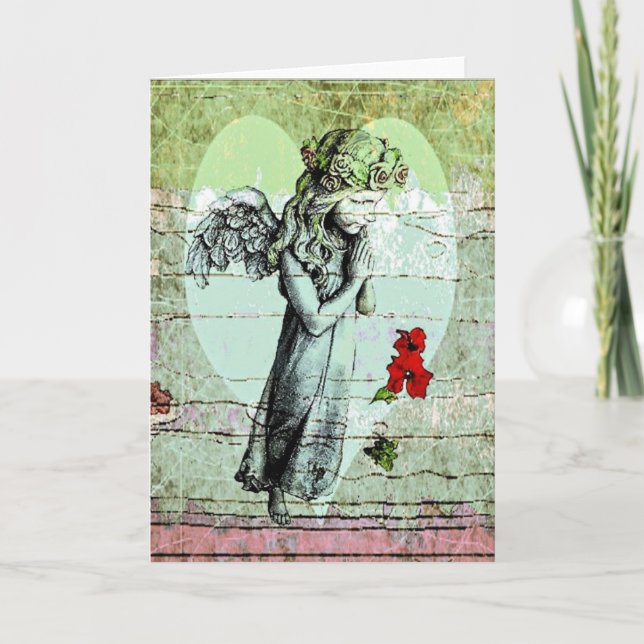 Angel Gebet Grußkarte mit Herz Karte (Vorderseite)