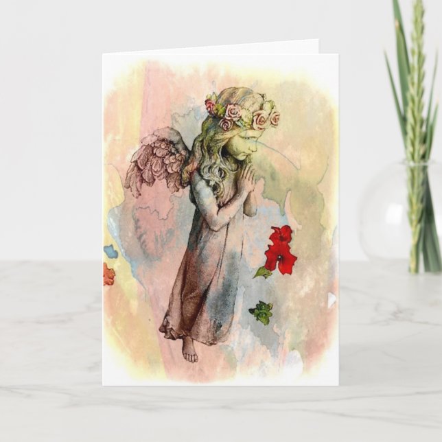 Angel Gebet Grußkarte Wasserfarbe Karte (Vorderseite)