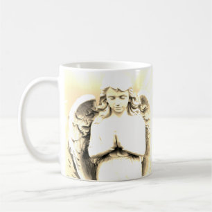Angel Gebet Himmlischen Flüge Goldenes Licht Kaffeetasse