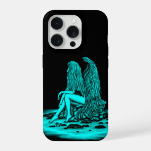 Angel , gedankenverloren , schwarz und grün iPhone 15 pro hülle