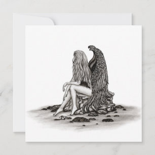 Angel , gedankenverloren , schwarz-weiß Design