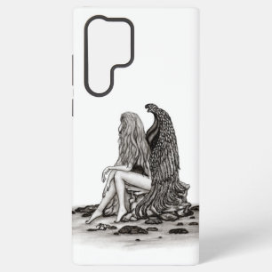 Angel , gedankenverloren , schwarz-weiß Design Samsung Galaxy Hülle