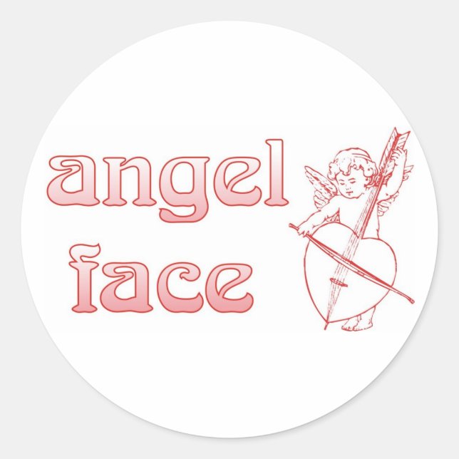 Angel-Gesicht Runder Aufkleber (Vorderseite)