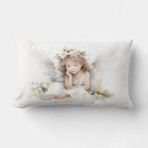 Angel-Girl mit Blume Lendenkissen