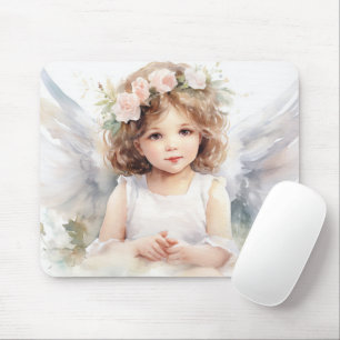 Angel-Girl mit Rose Mousepad