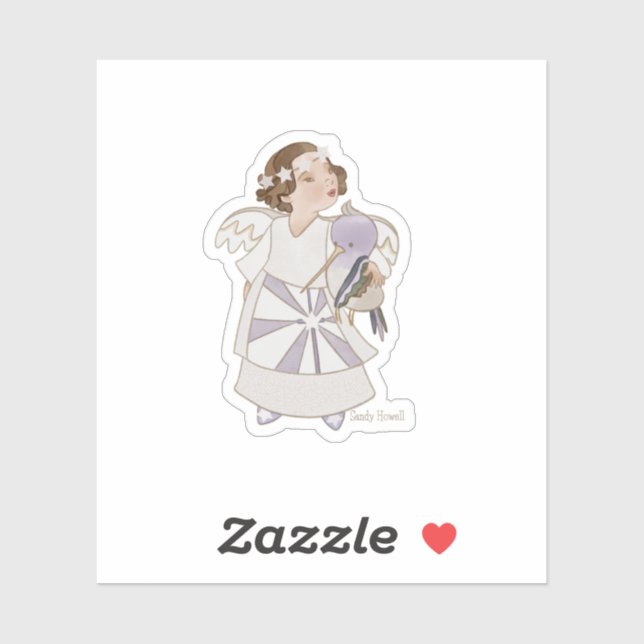 Angel Girl und Hummingbird Sticker (Blatt)