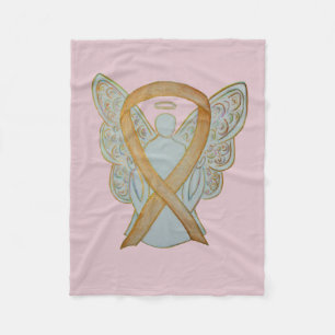 Angel Gold Ribbon Soft Blanket Fleecedecke