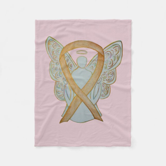 Angel Gold Ribbon Soft Blanket Fleecedecke (Vorderseite)
