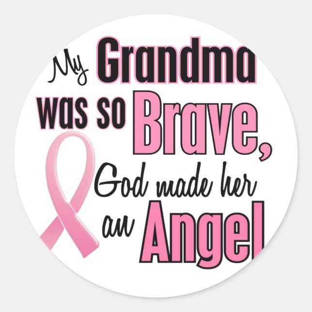 Angel GRANDMA Brustkrebs-T - Shirt & Apparel Runder Aufkleber (Vorderseite)