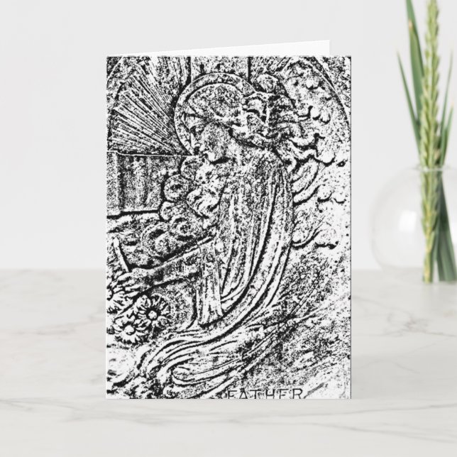 Angel Graving Elegante Grußkarte Dankeskarte (Vorderseite)