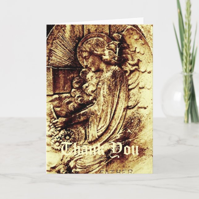 Angel Gravur Gold Dankeschön Karte (Vorderseite)