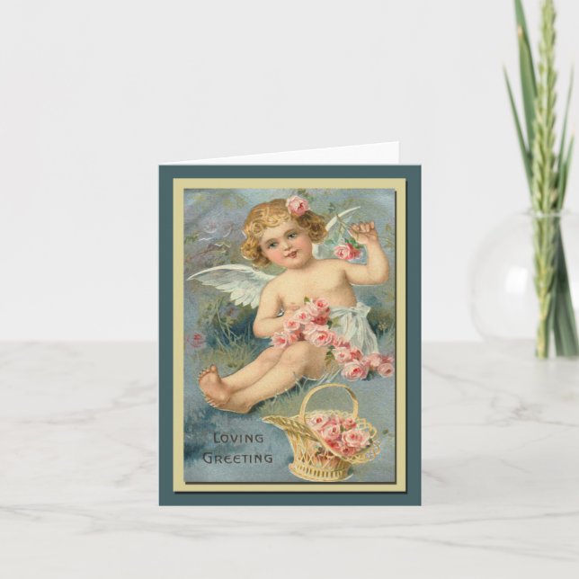 Angel Greetings Niedlich Vintag Karte (Vorderseite)