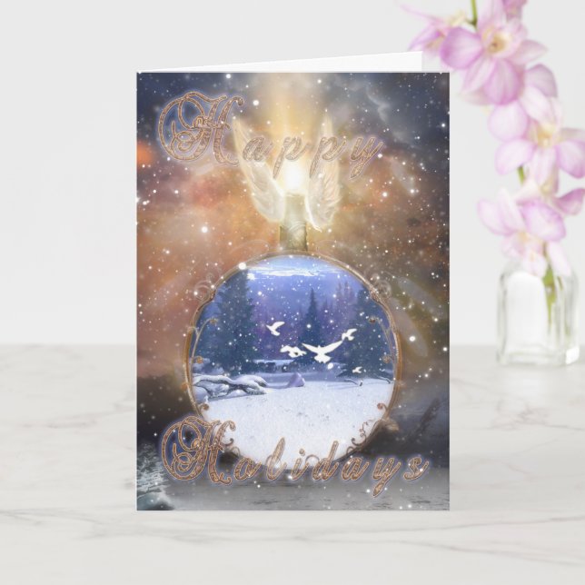 ANGEL HAPPY HOLIDAYS CHRISTMAS CARD KARTE (Orchidee)