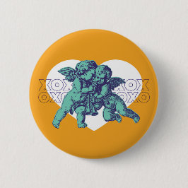 Angel Heart Button Green/Orange