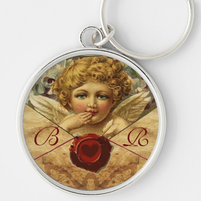 ANGEL HEART WAX SIEGEL PARCHMENT MONOGRAM SCHLÜSSELANHÄNGER (Vorne)
