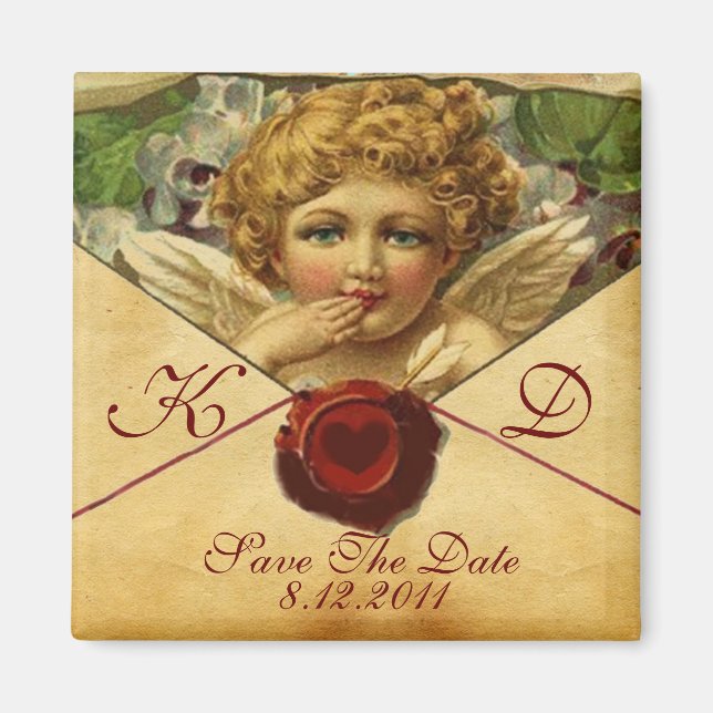 ANGEL HEART WAX SIEGEL PARCHMENT Monogramm Magnet (Vorne)