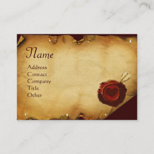 ANGEL HEART WAX SIEGEL PARCHMENT Monogramm Visitenkarte