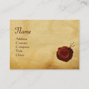 ANGEL HEART WAX SIEGEL PARCHMENT Monogramm Visitenkarte