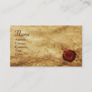 ANGEL HEART WAX SIEGEL PARCHMENT Monogramm Visitenkarte