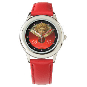 ANGEL HEART WAX SIEGEL RED RUBY GEMSTONE MONOGRAMM ARMBANDUHR