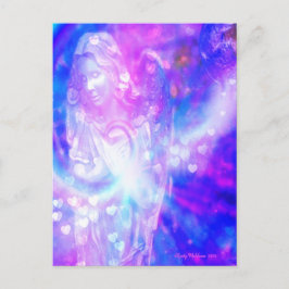 Angel Hearts Gebet Schöne Lila Wasserfarbe Postkarte