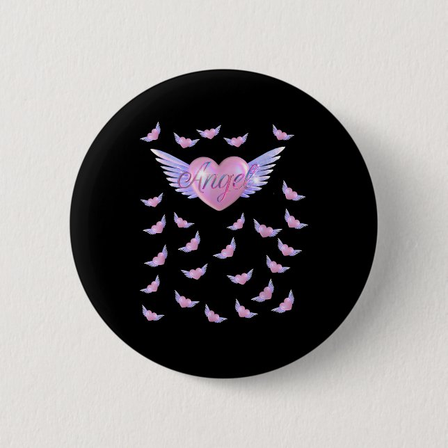 Angel Herz mit Flügeln Button (Vorderseite)