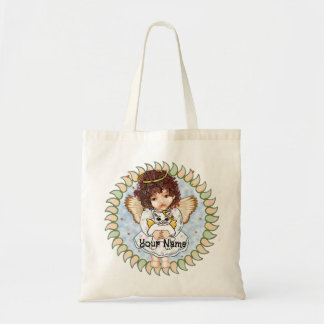 Angel Holding Cat Tote Bag Tragetasche