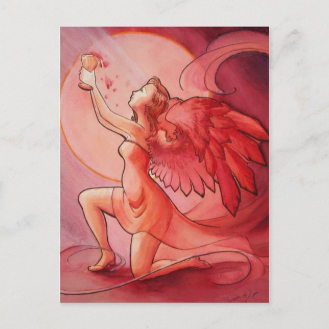 Angel Holding Cup 2 Postkarte (Vorderseite)