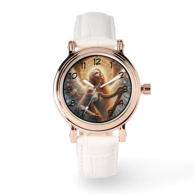 Angel Holding Harpe montre femme (Recto)