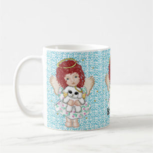 Angel Holding Hund Kaffeetasse