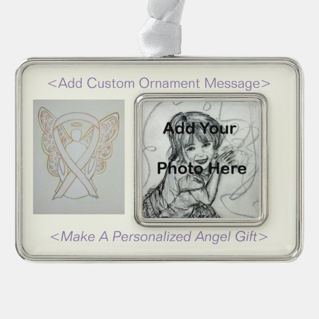 Angel Holiday Ornamente aus dem Weißen Bewusstsein Rahmen-Ornament Silber (Vorderseite)