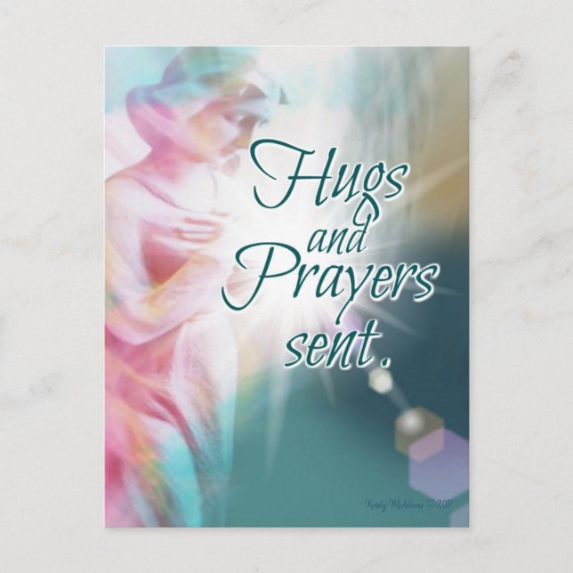 Angel Hugs Gebet Absicht Schöne Wasserfarbe Postkarte (Vorderseite)