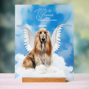 Angel Hund aus Afghanistan mit Name Pet Memorial Acrylschild