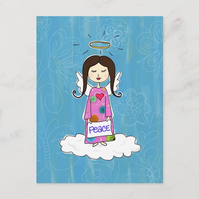 Angel im Doodle Heaven Postkarte (Vorderseite)